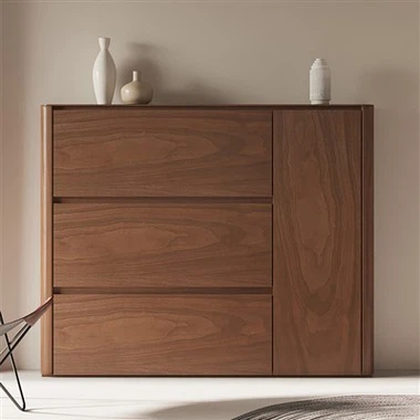 अखरोट लिबास जूता कैबिनेट